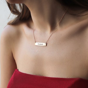 Gold Bar Necklace, Name necklace , Personalized Gift , Personalized jewelry , Name Bar Necklace , Christmas gift , Gift for Mom image 5