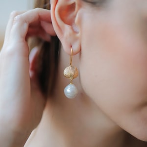 Pareldruppeloorbellen, barokke pareloorbellen, bruidsoorbellen, parelsieraden, cadeaus bruidsmeisje, cadeaus voor moeder, kerstcadeau
