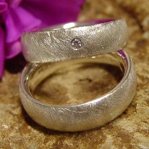 Wedding rings / partner rings in silver with brilliant image 2
