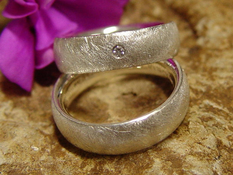 Wedding rings / partner rings in silver with brilliant image 2