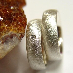 Wedding rings / partner rings in silver with brilliant image 3