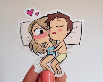Sticker pareja Pareja abrazada cuddle lovers amor - Etsy España