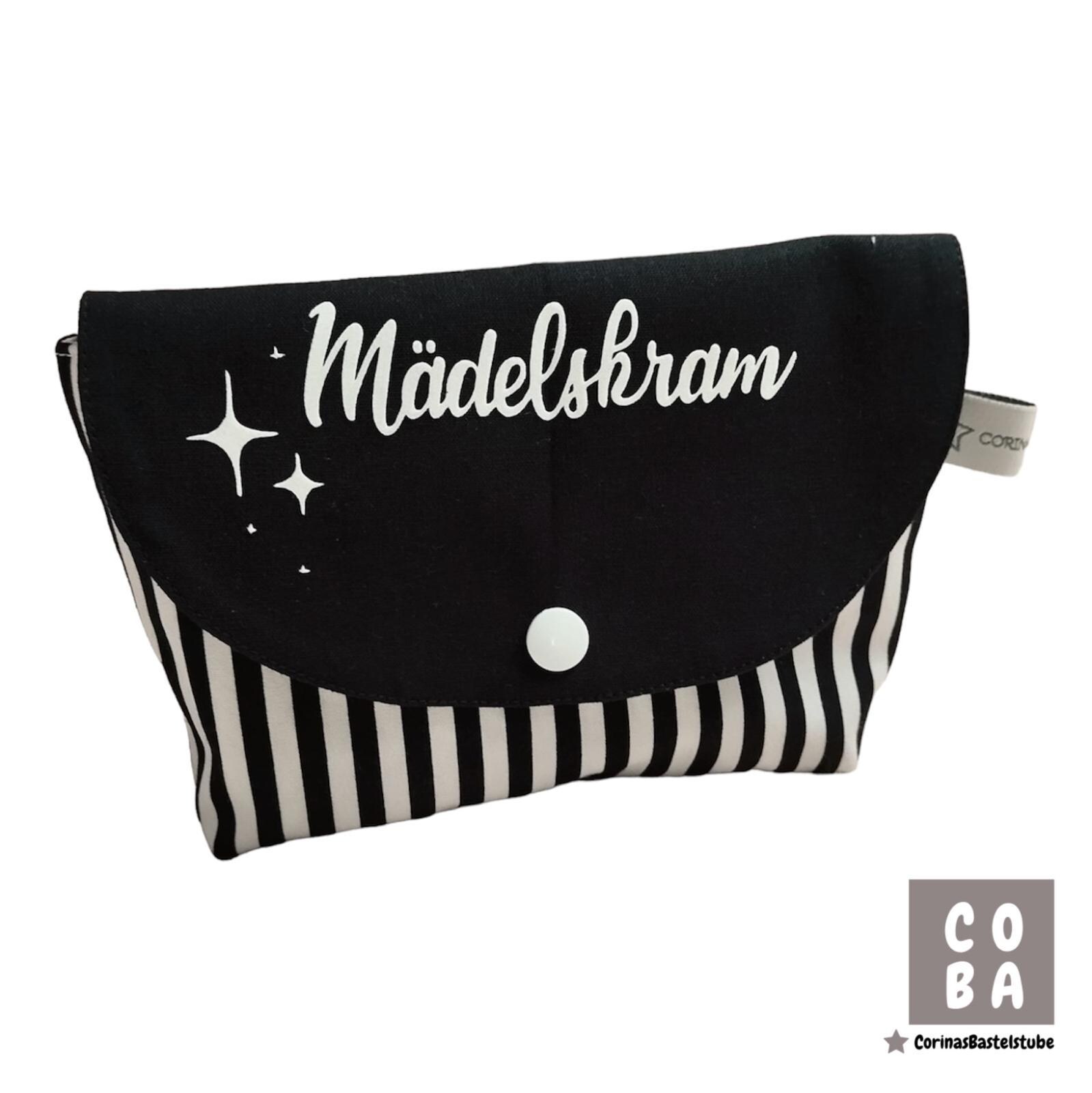 Personalisierte Make-up-Tasche Aus Baumwolle – Schwarz, Rechteckig, Mit Reißverschluss, Leicht & Stylisch