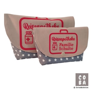 Medikamententasche – Klein und Groß mit Druckknopf & Personalisierung Tasche Medikamente Reiseapotheke