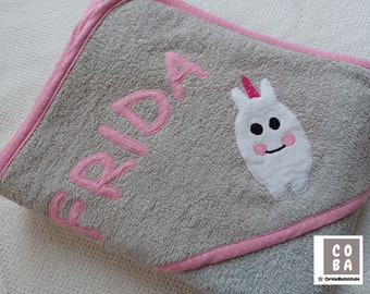 Handtuch Baby personalisiert Einhorn
