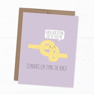Funny Wedding Card, Funny Engagement, Gift for Wedding - Tying the Knot