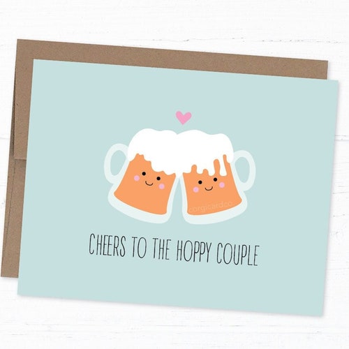 Funny Beer Wedding Card Cute Engagement Card Craft Beer Etsy