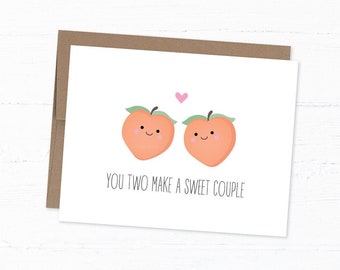 Cute Wedding Card, Lesbian Wedding Card, Funny Engagement - Sweet Couple