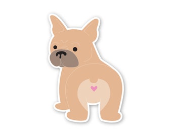 Frenchie Butt Sticker // Die-cut Vinyl Sticker, Corgi Sticker, Stickers Macbook Pro, Macbook Decal