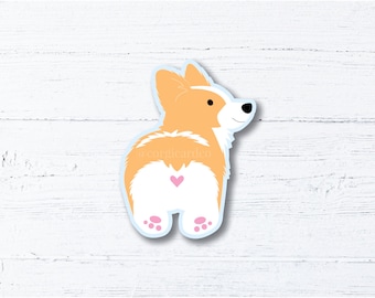 Corgi Butt Sticker: Die-Cut Vinyl Decal