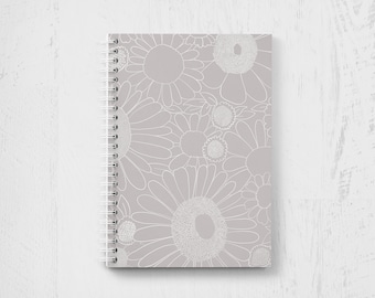 Planificador floral morado sin fecha: agenda semanal y mensual