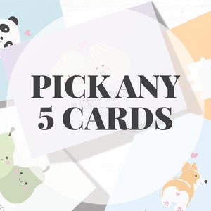 Lot de 5 cartes - Choisissez au choix, lot de 5 cartes, lot de cartes de vœux