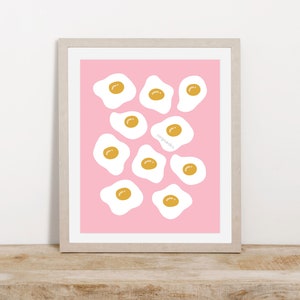 Sunny Side Up Egg Art Print: Kitchen Wall Decor (8x10)