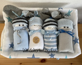 Windeltorte Junge, Windelbabys, Geschenk  zur Geburt