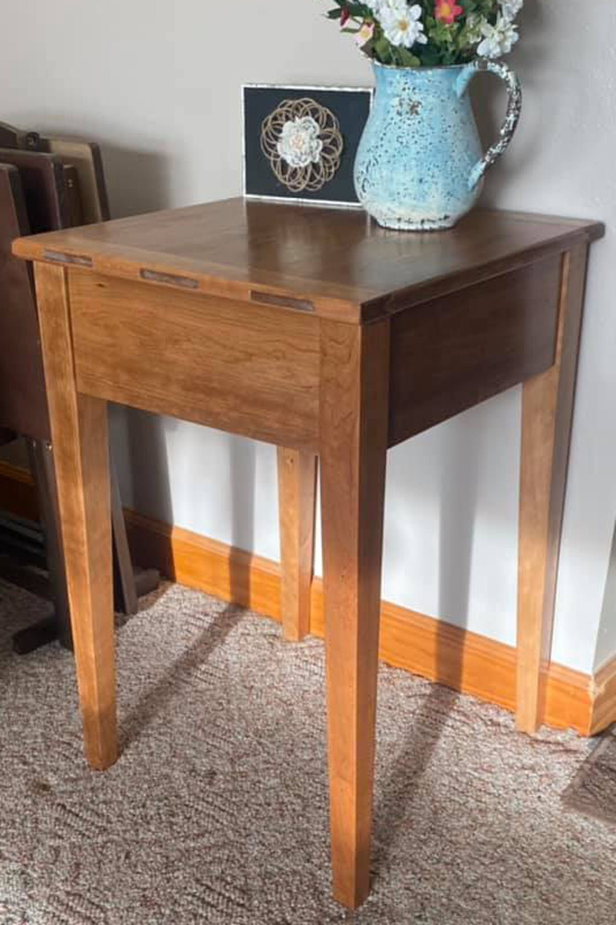 End stand. Night stand. Small sofa table. Solid cherry wood. Etsy