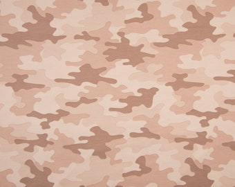 Sommer Sweat Stoff french Terry Camouflage Staubig pink