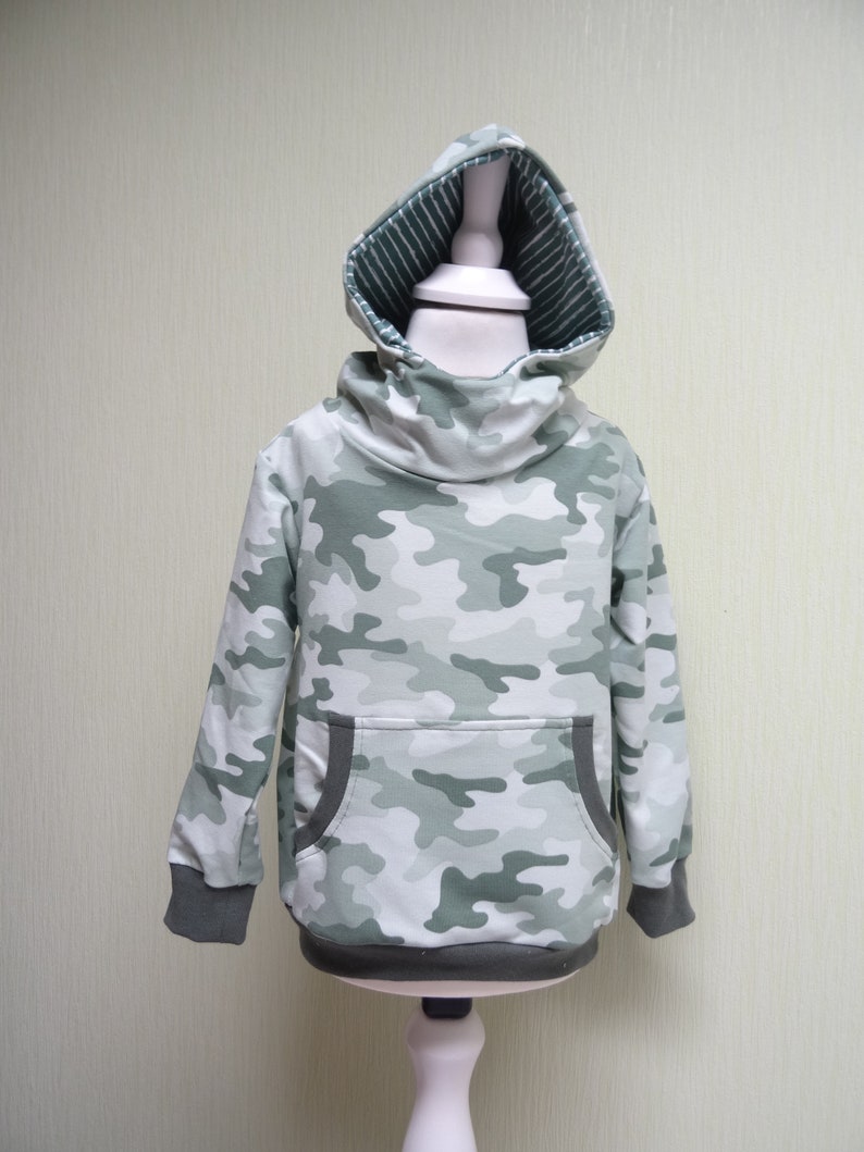 Sommer Sweat Stoff french Terry Camouflage mint Bild 5