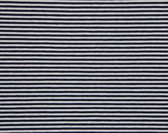 Jersey fabric stripes 0.3 cm black/white
