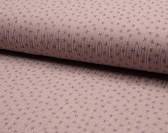 Mousseline Triple Child Print Stars Dusty pink