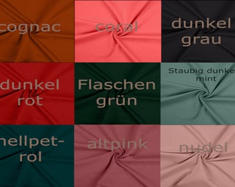 Jersey  Stoff Uni Verschiedene Farben