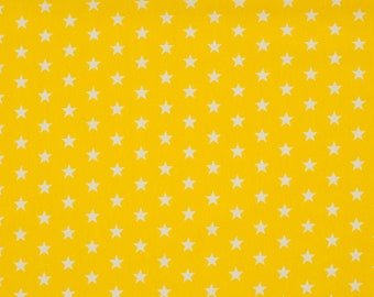 Jersey stars fabric yellow / white