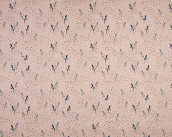 Organic cotton fabric eucaliptus dusty pink