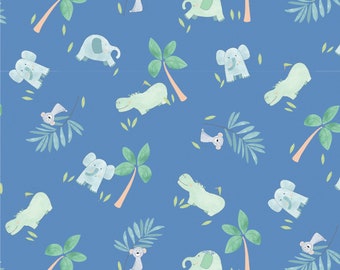 Jersey fabric safari Dusty royal