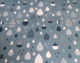 Jersey raindrops grey-blue