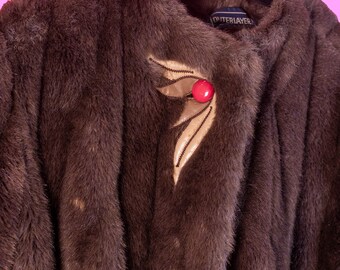 Vintage Brown Faux Fur Luxurious Coat