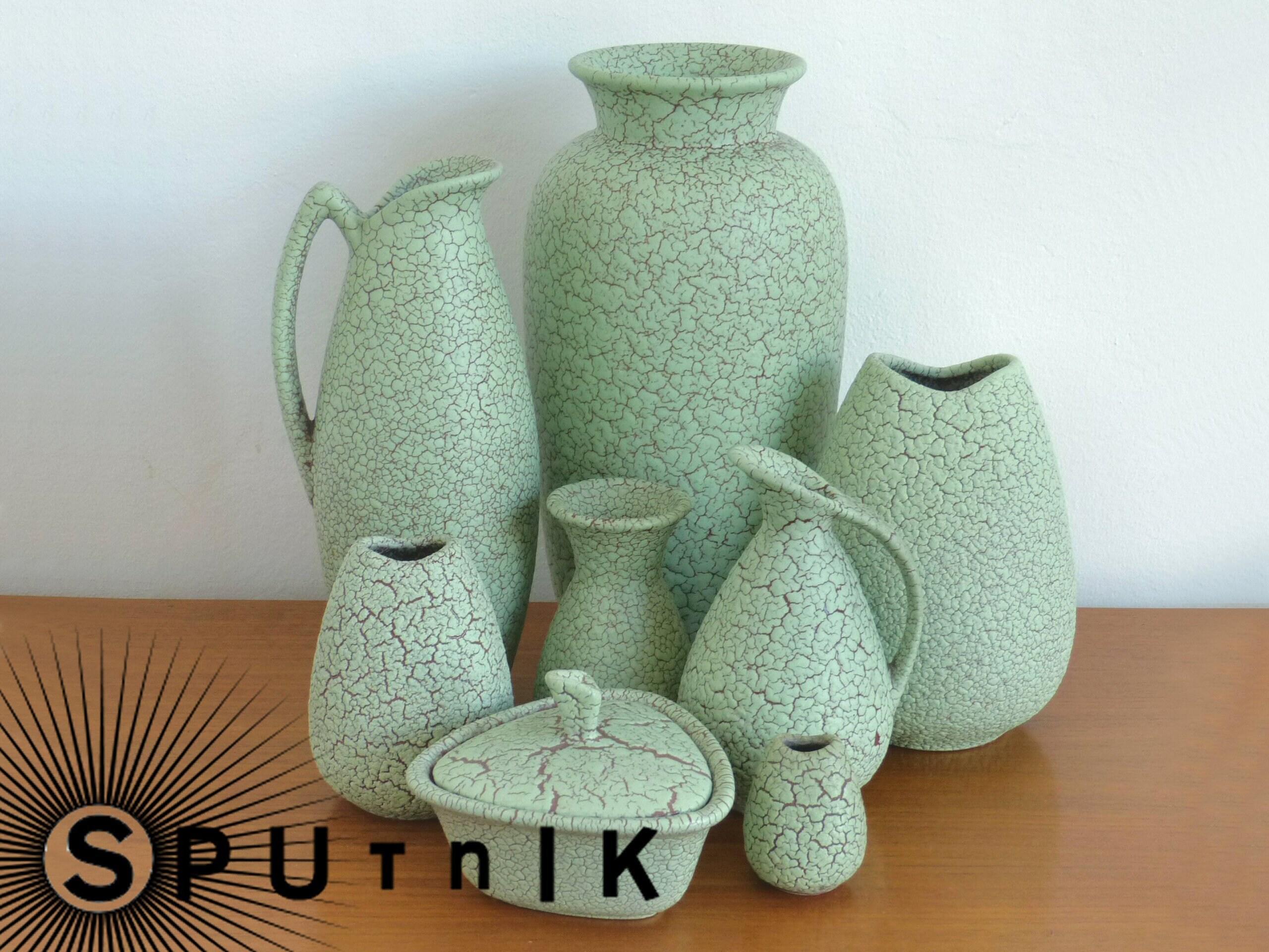 Mint green vases