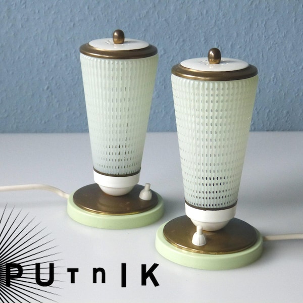 Beautiful lantern table lamps in mint green