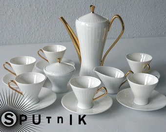 Noble mocha service from the 50s by Hutschenreuther