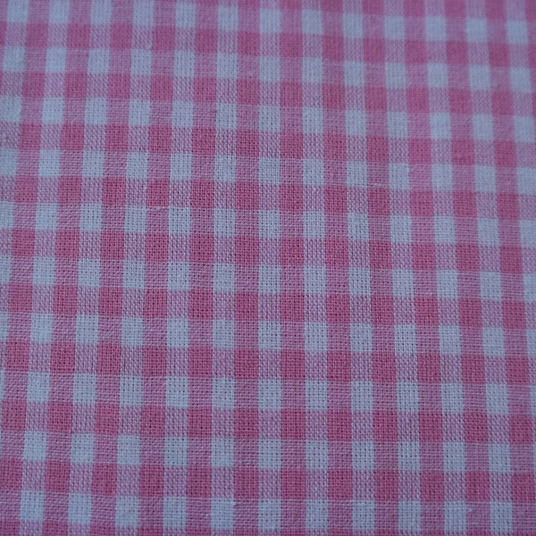 8,00 Euro/m  Baumwolle ,rosa- weiß kariert, vichy, 5 mm
