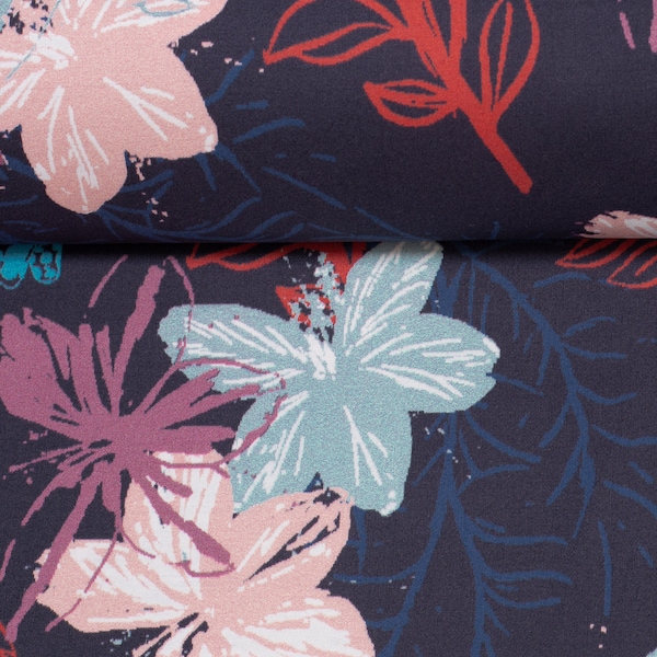 17,90 Euro/m Baumwolle Satin Wildflowers by Lila Lotta