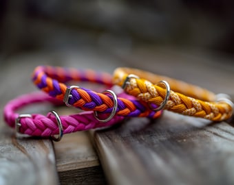 Welpenhalsband ALVA - buntes Halsband für Welpen aus Paracord - wächst mit