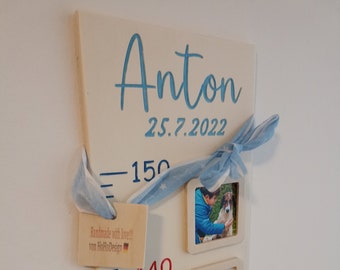 Toise à mesurer enfant personnalisée 60 -150 cm, toise à mesurer, cadeau de baptême, chambre d'enfant, cadeau d'anniversaire, cadeau bébé naissance, toise à mesurer en bois