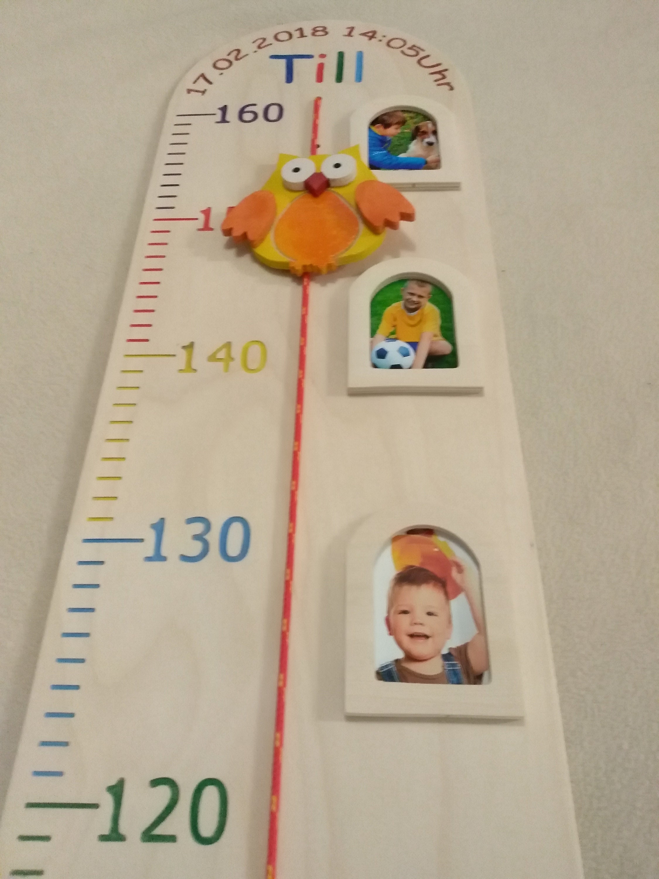 Messlatte Kind Holz Messleiste für Kinder personalisiert mit Name und Datum Geschenk zur Taufe Geschenk zur Geburt 