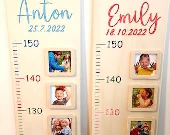 Vareta de medição infantil personalizada 60 -150 cm, barra de medição, presente de batismo, quarto infantil, presente de aniversário, presente de bebê nascimento, vareta de medição de madeira
