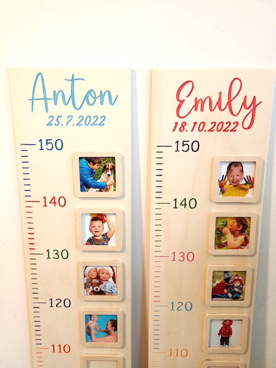 Kinder Messlatte personalisiert 60 -150cm, Messleiste, Taufgeschenk, Kinderzimmer, Geburtstagsgeschenk, Babygeschenk Geburt, Holzmesslatte