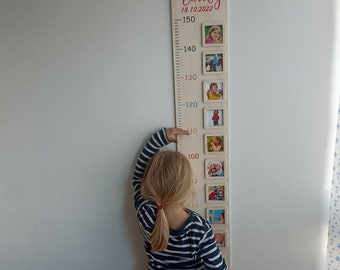 Kinder Messlatte personalisiert 60 -150cm, Messleiste, Taufgeschenk, Kinderzimmer, Geburtstagsgeschenk, Babygeschenk Geburt, Holzmesslatte