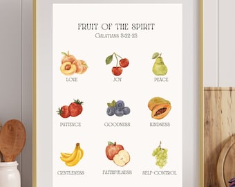Arte mural del fruto del espíritu - Descarga digital