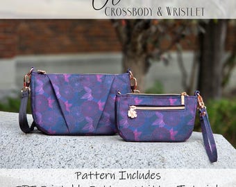 Olea Crossbody and Wristlet, clutch PDF Pattern, Written & VIDEO TUTORIAL