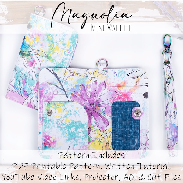 Magnolia Mini snap wrist Wallet PDF Pattern, Written & VIDEO TUTORIAL