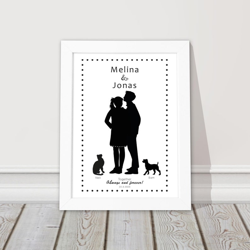 Personalized Picture for Couples Wedding Gift Anniversary Reminder weiß