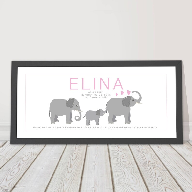 Name picture personalized including frame schwarz