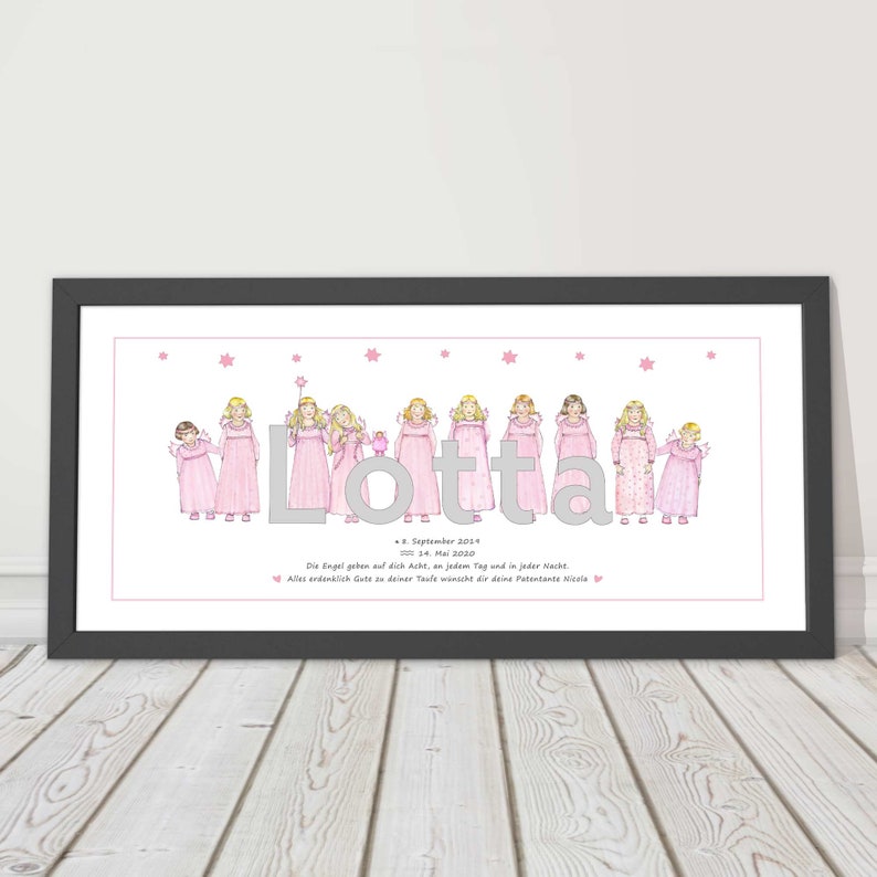 Guardian angel name picture baptism girl baby gift birth image 2