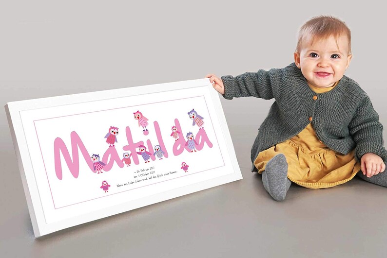 Baby Geschenk Geburt Mädchen Taufgeschenk Bild mit Kinder Name Bild 6