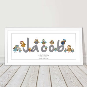 Geschenk für Kinder Geburt Taufe  Bild mit Namen personalisiert