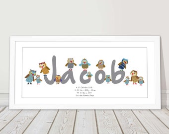 Gift for children birth baptism picture personalized with name