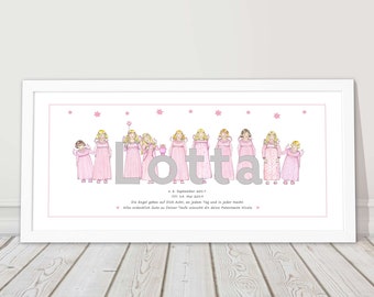 Guardian angel name picture baptism girl baby gift birth